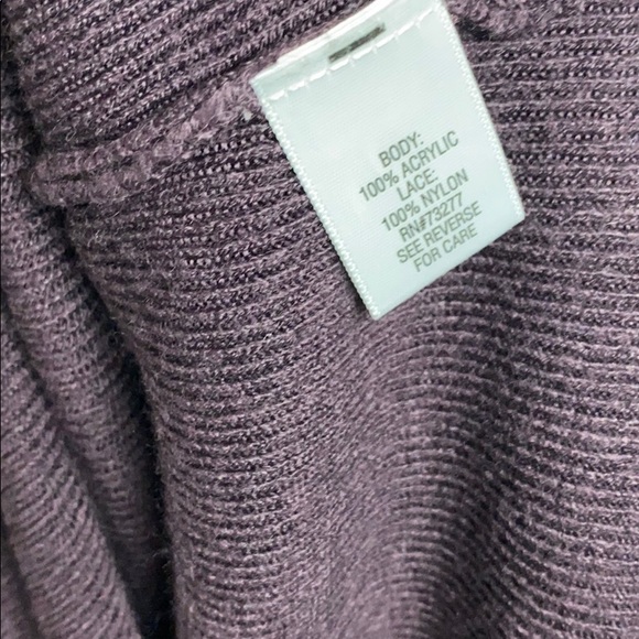 Apt 9 Plum Lace Trim Turtle Neck Sweater Dress - Picture 6 of 8